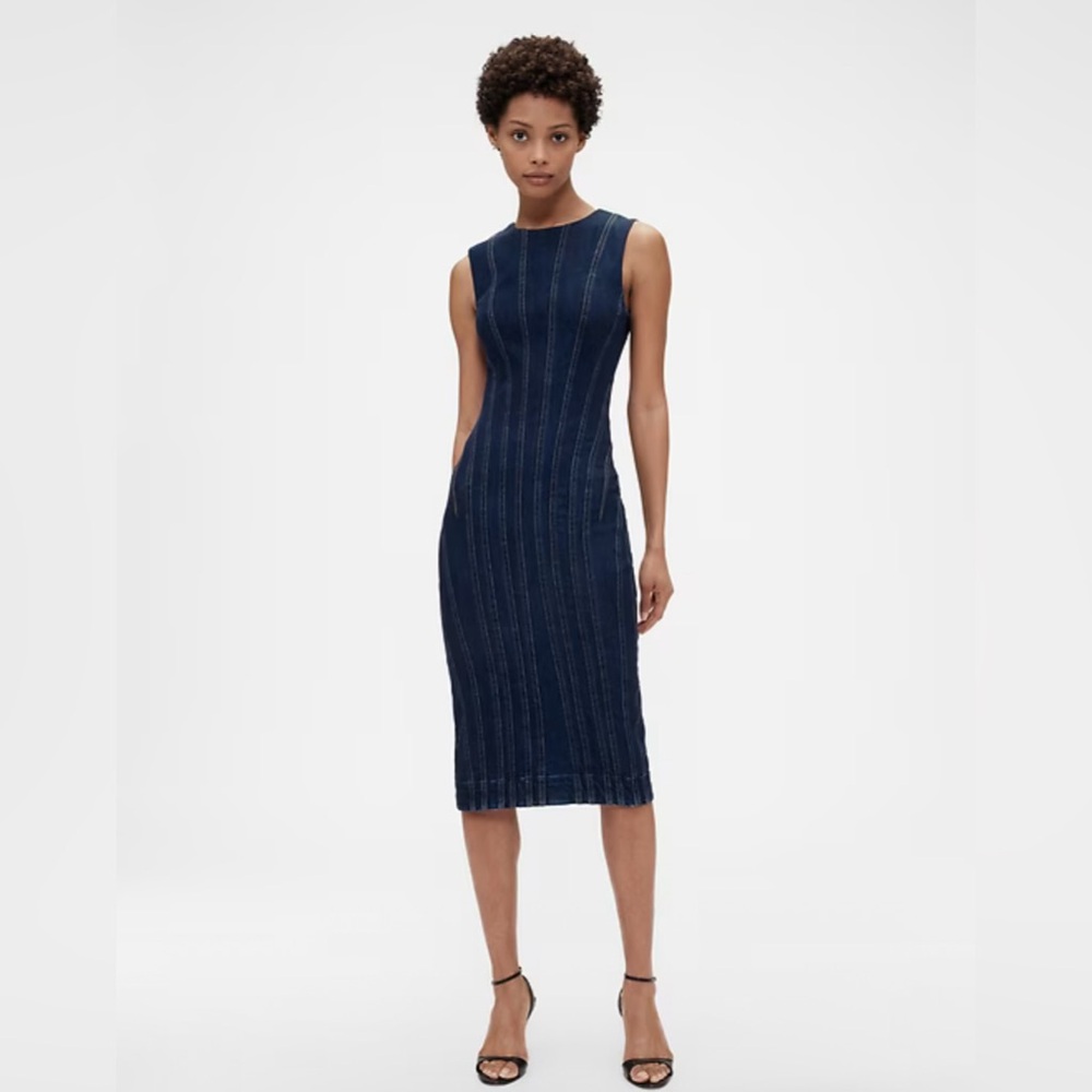 GAP Studio Dark Blue Sleeveless Midi Dress